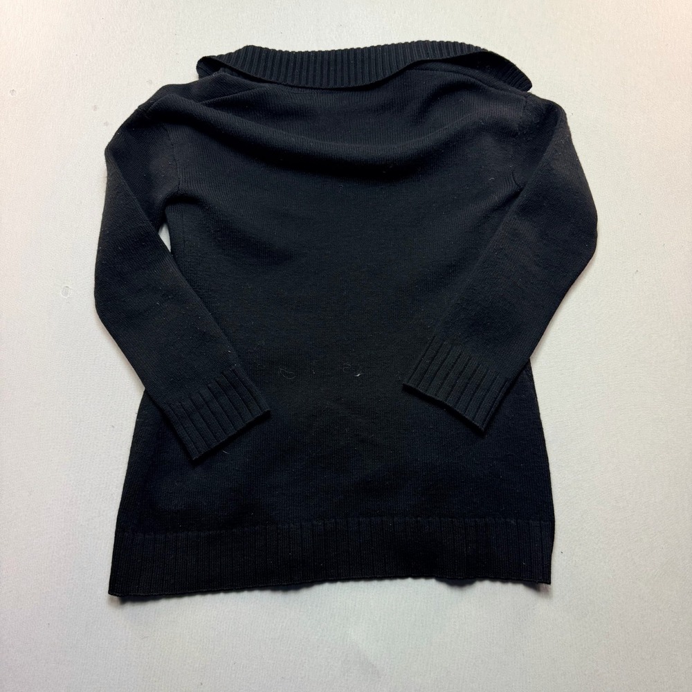 Banana Republic Cardigan Women Medium Black Excellent Merino Wool Open Front